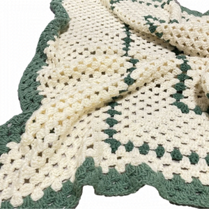Handcrafted Vintage Cottagecore Crochet Throw Blanket Lap Blanket Large 54”x86”